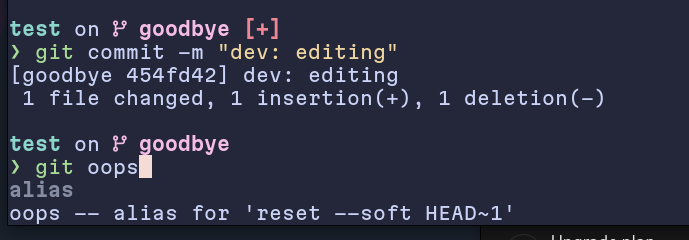 Git Oops - A .gitconfig and alias example