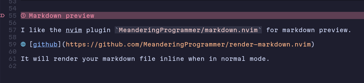 nvim Markdown